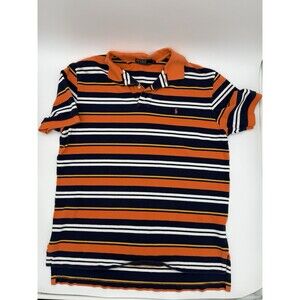 Polo Ralph Lauren Orange Navy White Stripes Men’s Size XL Preppy Rugby Nautical